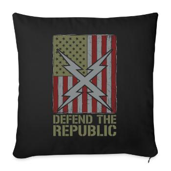 Défendre le drapeau de la République des États-Unis - Housse de coussin décorative 45 x 45 cm - noir - Devant