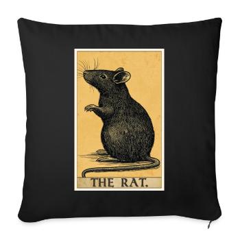 Rat Rat - Housse de coussin décorative 45 x 45 cm - noir - Devant