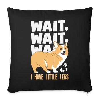 Attends-moi, j’ai de petites jambes - Housse de coussin décorative 45 x 45 cm - noir - Devant