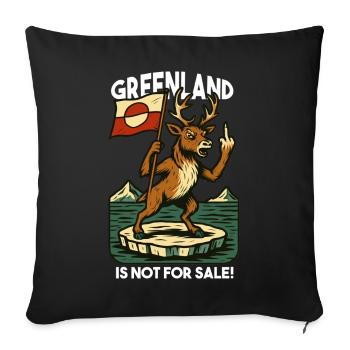 Greenland Is Not For Sale Caribou Reindeer - Sofa pillowcase 17,3'' x 17,3'' (45 x 45 cm) - black - Front
