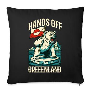 Mains Off Ours Polaire Arctique du drapeau du Groenland - Housse de coussin décorative 45 x 45 cm - noir - Devant