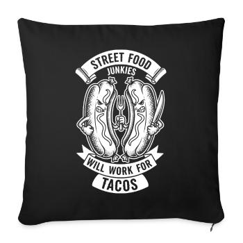 Taco Duel Street Food Junkies - Sofa pillowcase 17,3'' x 17,3'' (45 x 45 cm) - black - Front