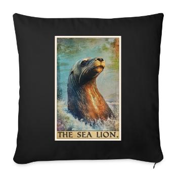 Sea Lions Sea Lion - Sofa pillowcase 17,3'' x 17,3'' (45 x 45 cm) - black - Front