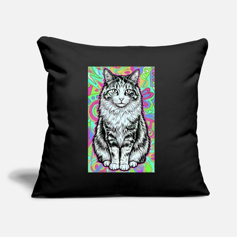 chat Housse de coussin décorative 45 x 45 cm