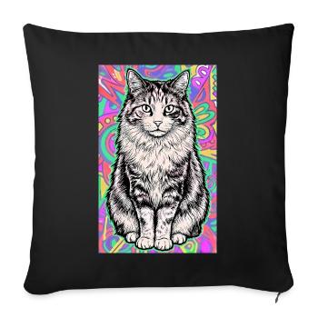 chat - Housse de coussin décorative 45 x 45 cm - noir - Devant
