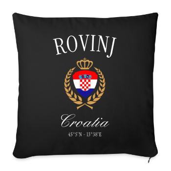 Rovinj Croatia Coat of Arms Crown – Travel Souvenir - Sofa pillowcase 17,3'' x 17,3'' (45 x 45 cm) - black - Front
