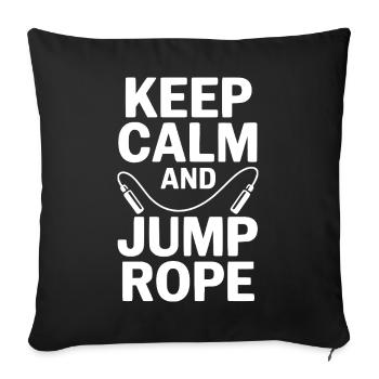 Keep Calm and Jump Rope - Sofa pillowcase 17,3'' x 17,3'' (45 x 45 cm) - black - Front