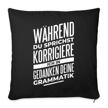 Grammatik Profi - Sofakissenbezug 45 x 45 cm - Schwarz - Vorne