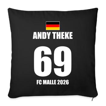 Malle 2026 Andy Theke 69 FC Malle 2026 - Sofa pillowcase 17,3'' x 17,3'' (45 x 45 cm) - black - Front