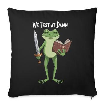 Dawn Test Frog: Sword & Book - Sofa pillowcase 17,3'' x 17,3'' (45 x 45 cm) - black - Front