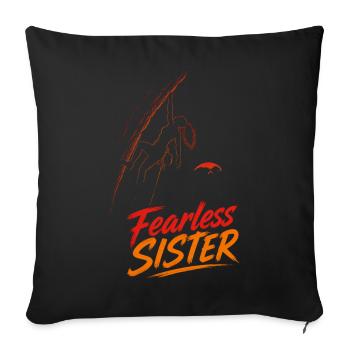 Sœur Intrépide – Grimper sans peur - Housse de coussin décorative 45 x 45 cm - noir - Devant