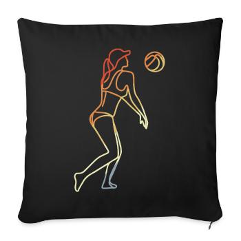 Beach Volleyball Women Sketch - Sofa pillowcase 17,3'' x 17,3'' (45 x 45 cm) - black - Front