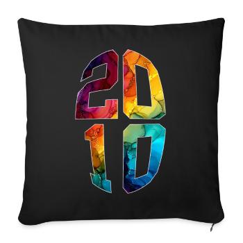 16 YEARS OLD 2010 16TH BIRTHDAY - Sofa pillowcase 17,3'' x 17,3'' (45 x 45 cm) - black - Front