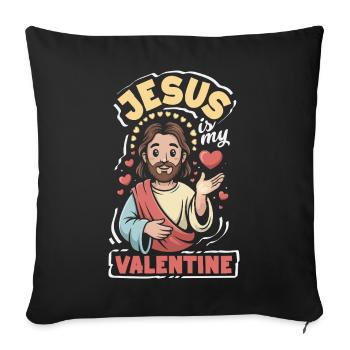 Retro Heart Valentine's Day Design Love - Sofa pillowcase 17,3'' x 17,3'' (45 x 45 cm) - black - Front