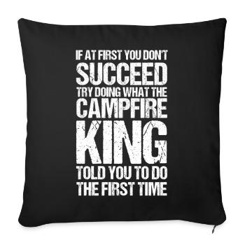 Camping Bonfire Camp Life Forest Camper - Sofa pillowcase 17,3'' x 17,3'' (45 x 45 cm) - black - Front