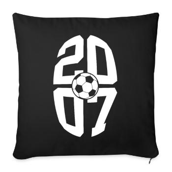 19 YEARS BORN 2007 FOOTBALL 19TH BIRTHDAY - Sofa pillowcase 17,3'' x 17,3'' (45 x 45 cm) - black - Front