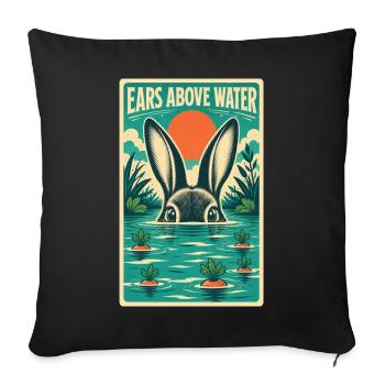 OREILLES AU-DESSUS DE L’EAU - Housse de coussin décorative 45 x 45 cm - noir - Devant