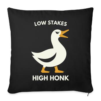 Low Stakes High Honk Duck Tee - Sofakissenbezug 45 x 45 cm - Schwarz - Vorne