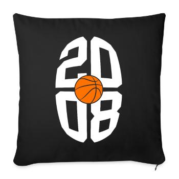 BASKETBALL VINTAGE 2008 18E ANNIVERSAIRE - Housse de coussin décorative 45 x 45 cm - noir - Devant