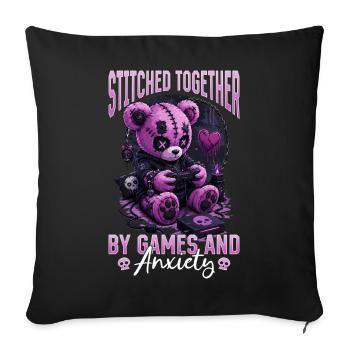 Pastel Goth Soft Goth Gaming Gamer - Housse de coussin décorative 45 x 45 cm - noir - Devant