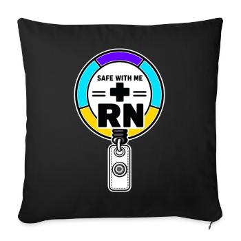 Cadeau de bande démo d’insigne Pride Infirmier infirmier Pride Safe With Me - Housse de coussin décorative 45 x 45 cm - noir - Devant