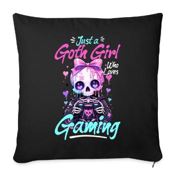 Pastel Goth Soft Goth Gaming Gamer - Housse de coussin décorative 45 x 45 cm - noir - Devant
