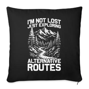 Alternative routes Hiking Mountains Mountaineering - Sofa pillowcase 17,3'' x 17,3'' (45 x 45 cm) - black - Front