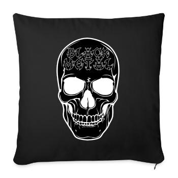 Schädelgrafik Black Metal - Sofakissenbezug 45 x 45 cm - Schwarz - Vorne