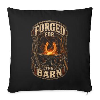 Farrier Farrier Forged For The Barn - Sofa pillowcase 17,3'' x 17,3'' (45 x 45 cm) - black - Front