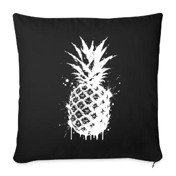 Splashed pineapple spray - Sofa pillowcase 17,3'' x 17,3'' (45 x 45 cm) - black - Front