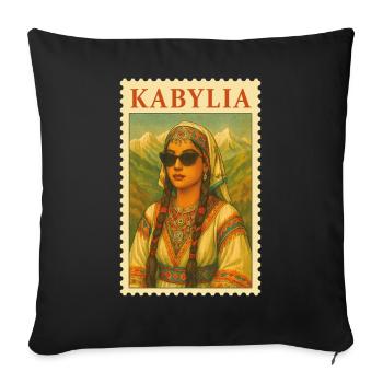 Portrait of Kabylia - Sofa pillowcase 17,3'' x 17,3'' (45 x 45 cm) - black - Front