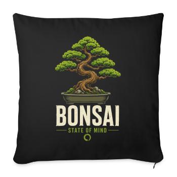 Plante d’arbre à bonsaï japonais ZenMind Bonsai - Housse de coussin décorative 45 x 45 cm - noir - Devant