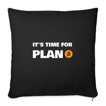 Il est temps pour plan B Bitcoin Crypto BTC - Housse de coussin décorative 45 x 45 cm - noir - Devant