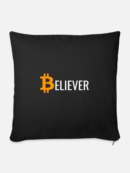 Bitcoin Believer BTC - Sofakissenbezug 45 x 45 cm - Schwarz