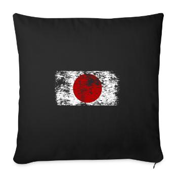 Japan Flag Used Look Nihon Japanese Flag - Sofa pillowcase 17,3'' x 17,3'' (45 x 45 cm) - black - Front