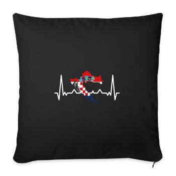 Drapeau de la Croatie Pulse Adriatique Zagreb Drapeau croate - Housse de coussin décorative 45 x 45 cm - noir - Devant