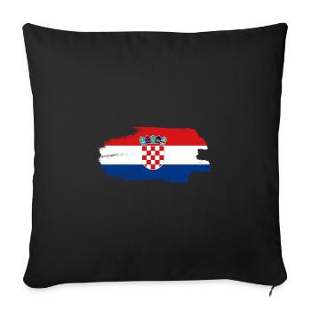 Drapeau de la Croatie Adriatique Zagreb Drapeau croate - Housse de coussin décorative 45 x 45 cm - noir - Devant