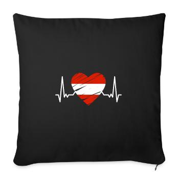 Drapeau Autriche Autriche Drapeau Autrichien AT - Housse de coussin décorative 45 x 45 cm - noir - Devant