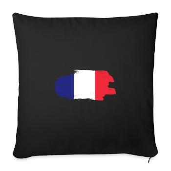 Drapeau de la France Look utilisé Drapeau de la France - Housse de coussin décorative 45 x 45 cm - noir - Devant