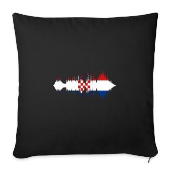Croatia flag Adriatic Zagreb Croatian flag - Sofa pillowcase 17,3'' x 17,3'' (45 x 45 cm) - black - Front