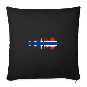 Drapeau de la Norvège Scandinavie Drapeau norvégien - Housse de coussin décorative 45 x 45 cm - noir - Devant