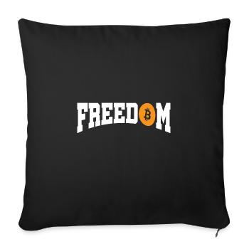 Liberté Bitcoin Crypto - Housse de coussin décorative 45 x 45 cm - noir - Devant