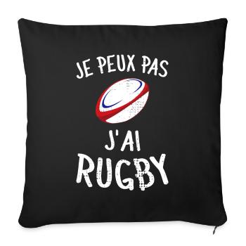 Je Peux Pas J'ai Rugby Joueur Maillot France Rugby - Sofakissenbezug 45 x 45 cm - Schwarz - Vorne