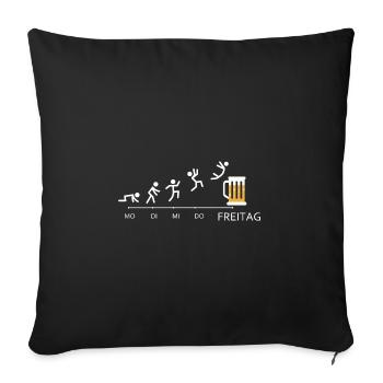 Bier Evolution Saufen JGA - Sofakissenbezug 45 x 45 cm - Schwarz - Vorne