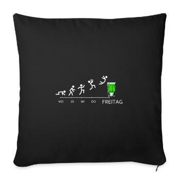 Pfeffi Evolution Pfefferminz Likör Saufen JGA - Sofakissenbezug 45 x 45 cm - Schwarz - Vorne
