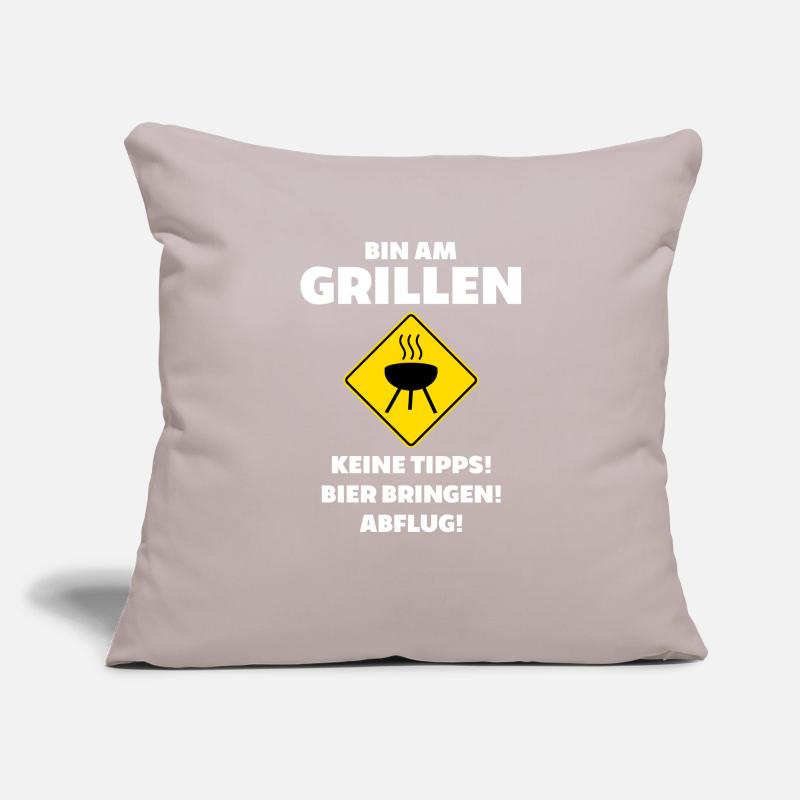 Grillen Bier Barbeque BBQ Fleisch Geschenk Männer Sofakissenbezug 45 x 45 cm