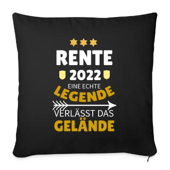 Rente 2022 Rentner Senior Endlich in rente - Sofakissenbezug 45 x 45 cm - Schwarz - Vorne
