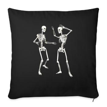 tanzende Skelette (DD) - Sofakissenbezug 45 x 45 cm - Schwarz - Vorne