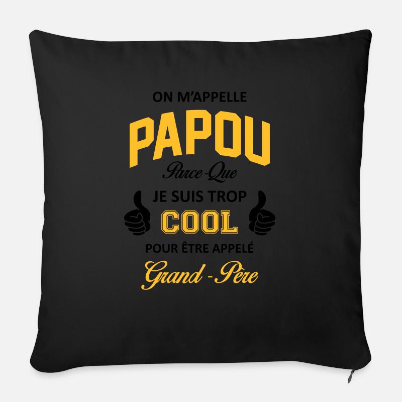 papou2 - Housse de coussin décorative 45 x 45 cm - noir