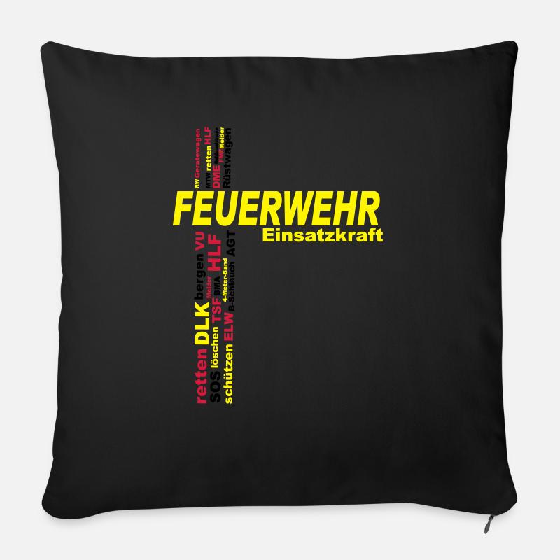 Feuerwehr Einsatzkraft - Sofakissenbezug 45 x 45 cm - Schwarz